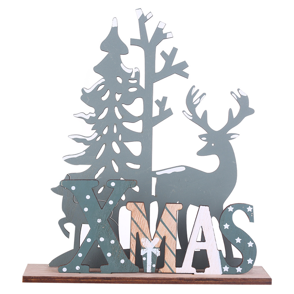 thumbnail image 2 of Adornos De Madera Para Árbol De Navidad Elk Fiesta De Navidad Manualidades Diy Decoración Para El Hogar Y El Jardín, 2 of 2